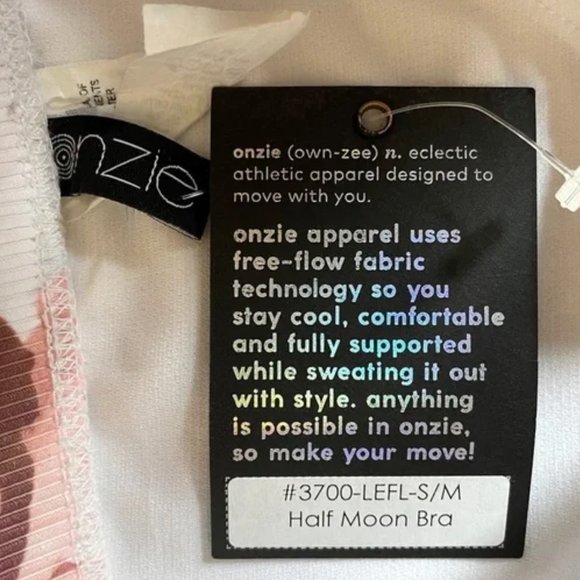 Onzie Half Moon Sports Bra in Le Fleur Size Large - Picture 2 of 4